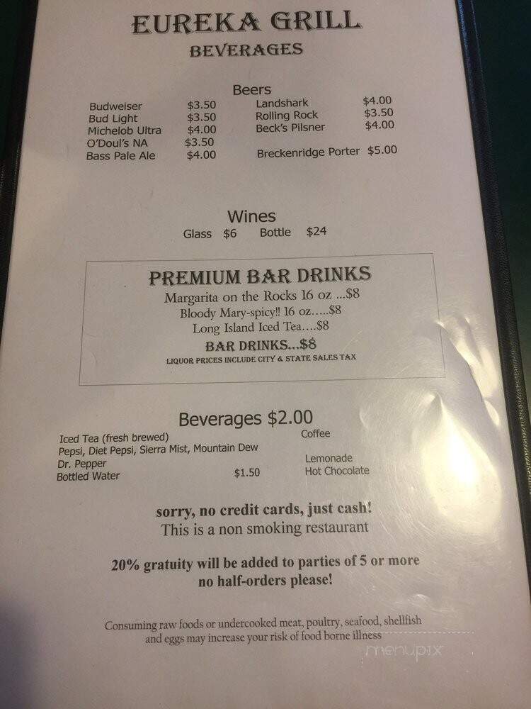 Eureka Grill - Eureka Springs, AR menu_pic