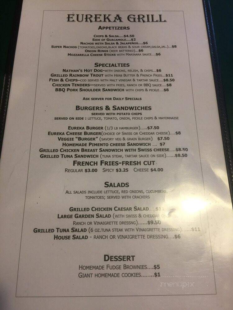 Eureka Grill - Eureka Springs, AR menu_pic
