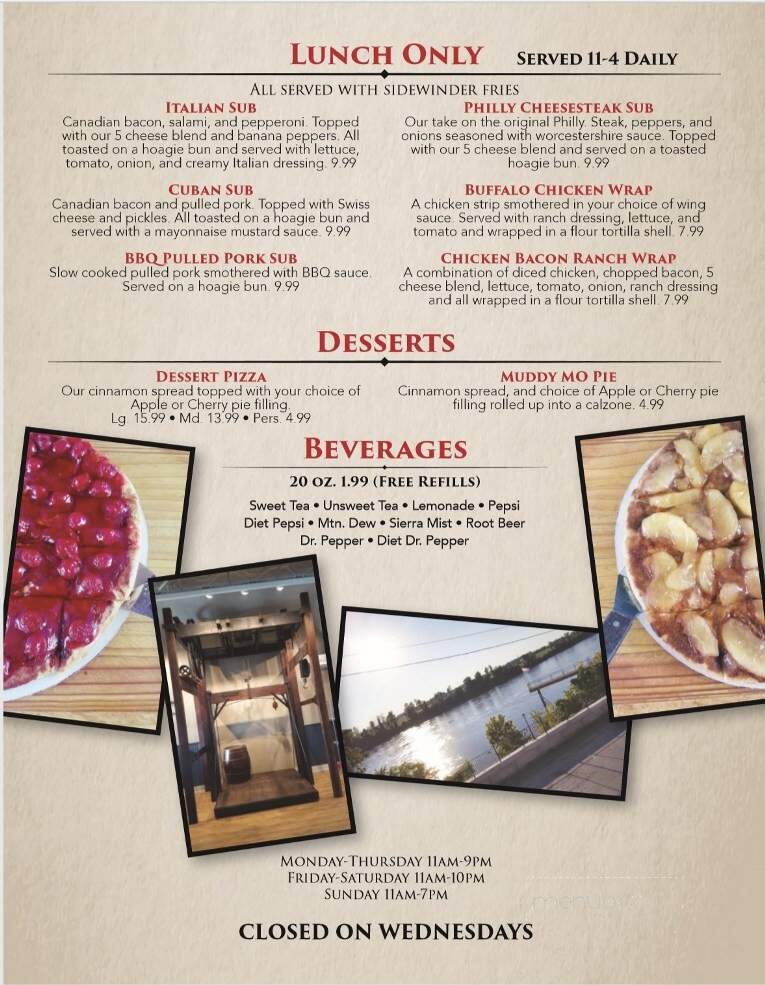 Muddy Mo Pizzaria - Glasgow, MO menu_pic