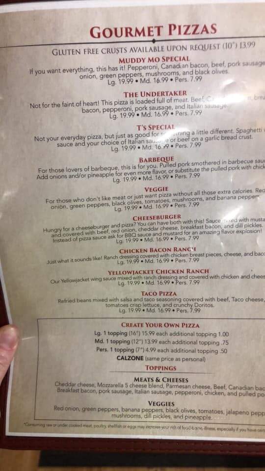 Muddy Mo Pizzaria - Glasgow, MO menu_pic
