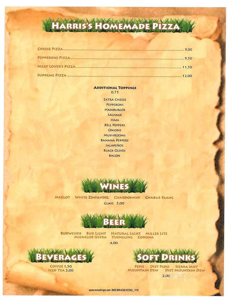 Harris Steak & Seafood House - Fairfield, NC menu_pic