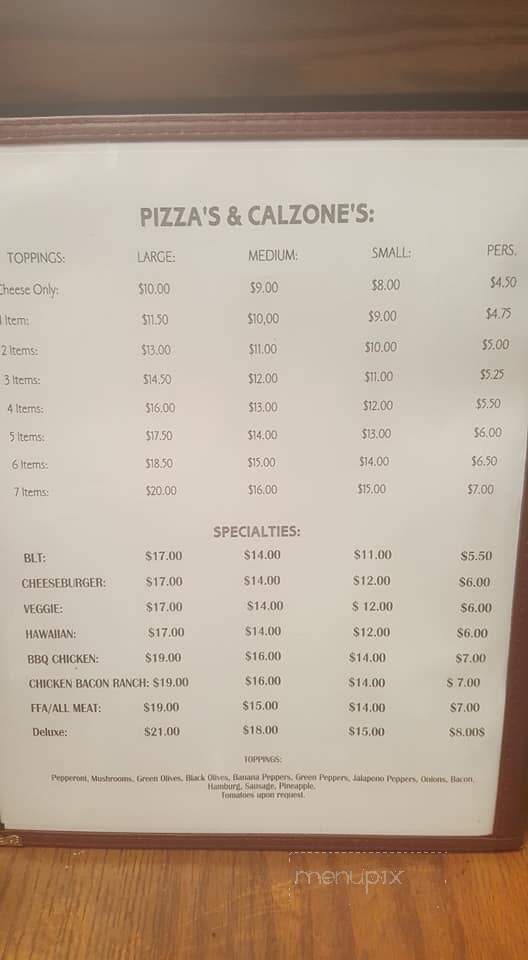 McFadden's Hot Spot Pizza - Danville, OH menu_pic