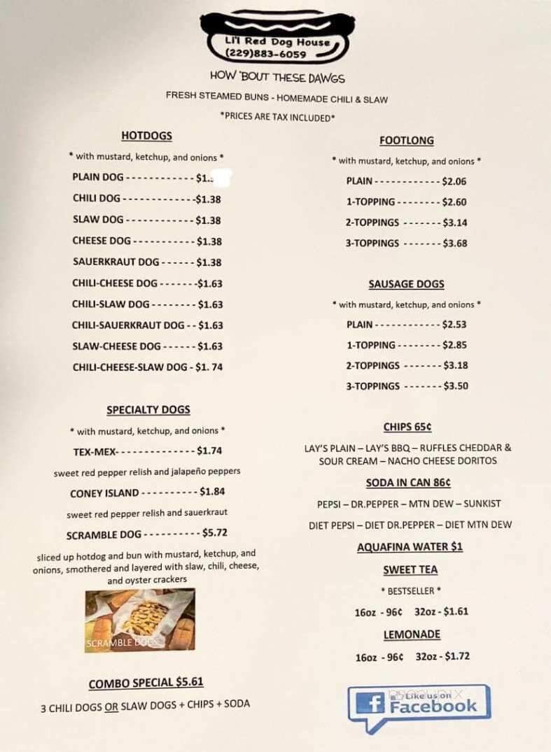Little Red Dog House - Albany, GA menu_pic
