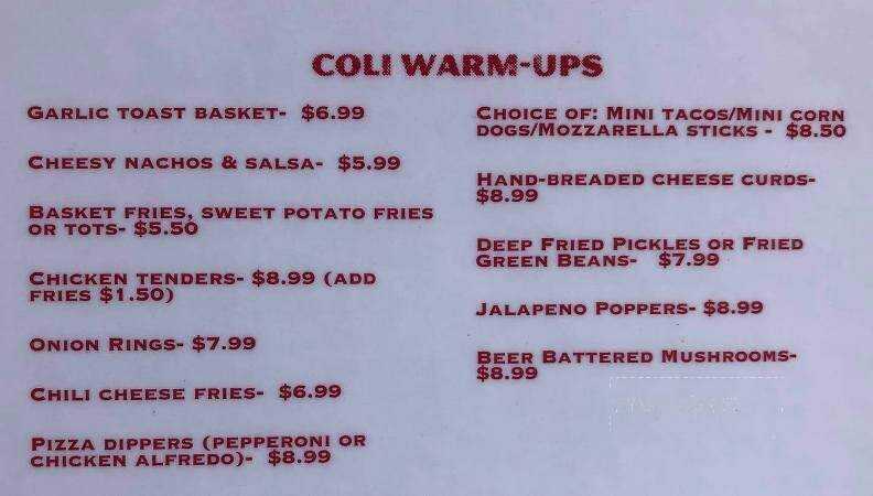 Coliseum Sports Bar & Grill - Hastings, MN menu_pic