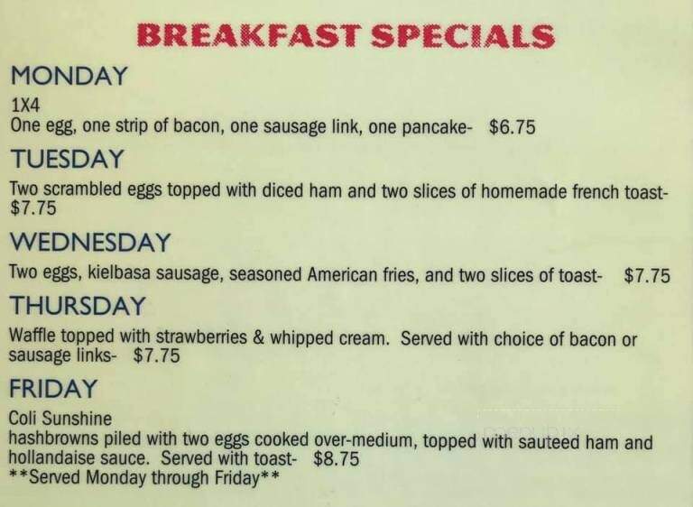 Coliseum Sports Bar & Grill - Hastings, MN menu_pic