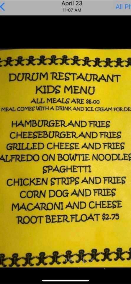 Durum Restaurant - Glasgow, MT menu_pic