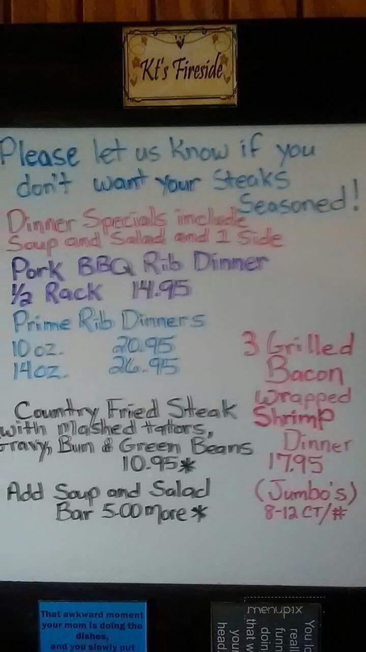K T's Fireside Supper Club - Mobridge, SD menu_pic