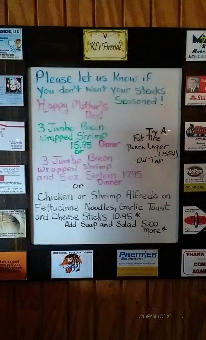 K T's Fireside Supper Club - Mobridge, SD menu_pic