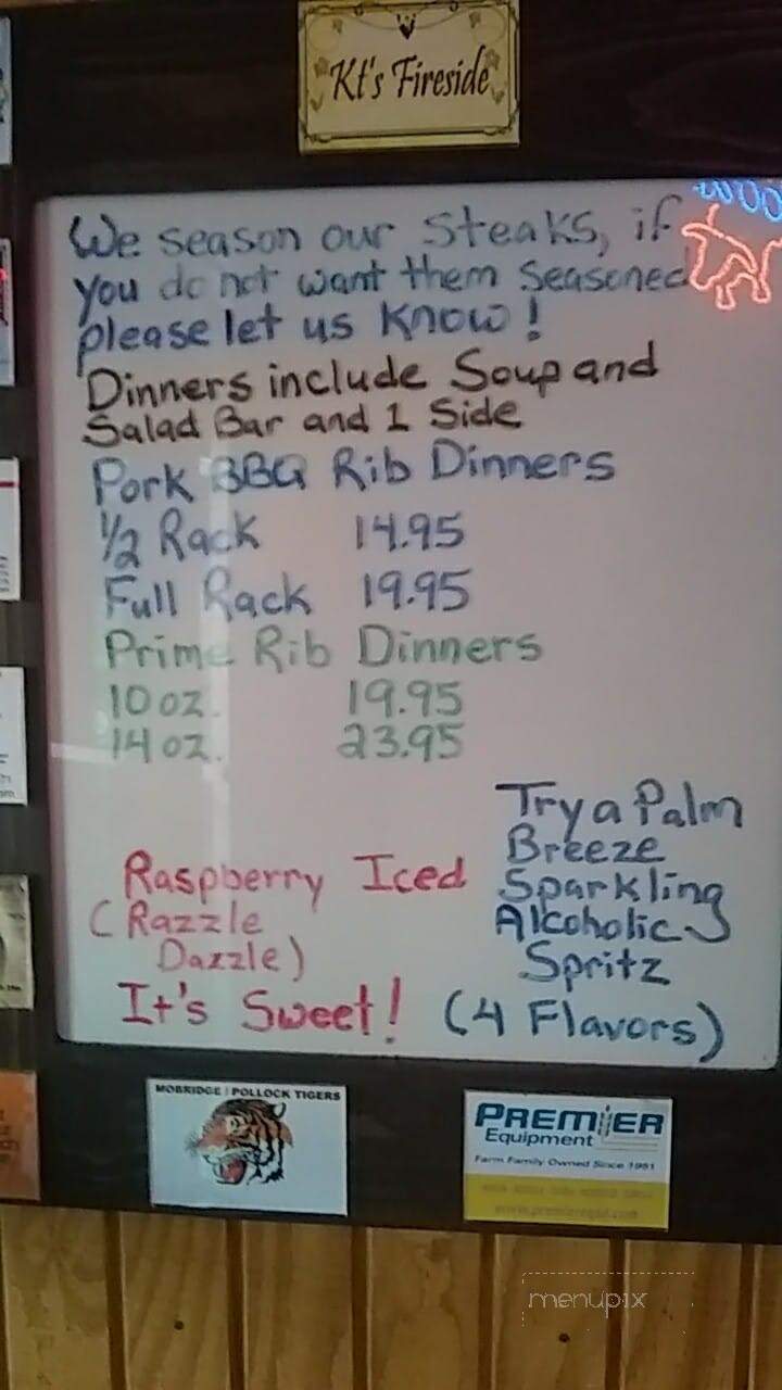 K T's Fireside Supper Club - Mobridge, SD menu_pic