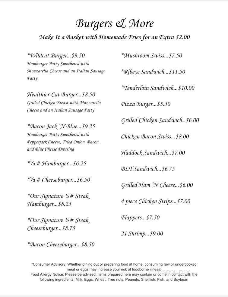 Wildcat Den - Wabeno, WI menu_pic