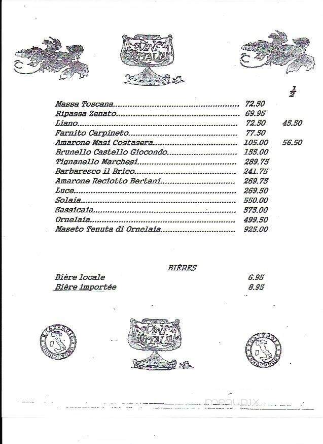Restaurant Trattoria Trestevere - Montreal, QC menu_pic