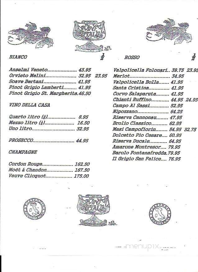 Restaurant Trattoria Trestevere - Montreal, QC menu_pic