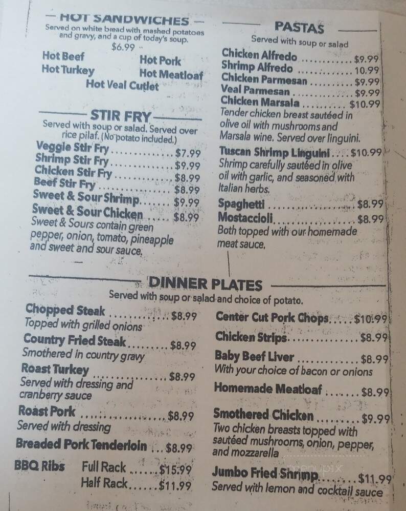 Somonauk Pancake House - Somonauk, IL menu_pic