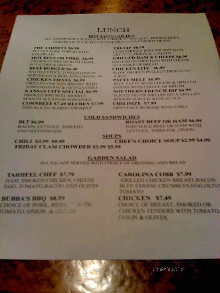 Bubba's Southern Barbeque - Yuma, AZ menu_pic