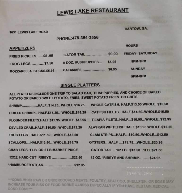 Lewis Lake Restaurant - Bartow, GA