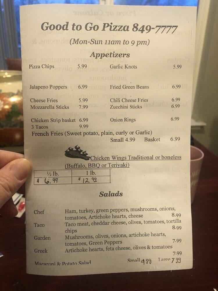 Good-To-Go Pizza Deli - Washoe Valley, NV menu_pic