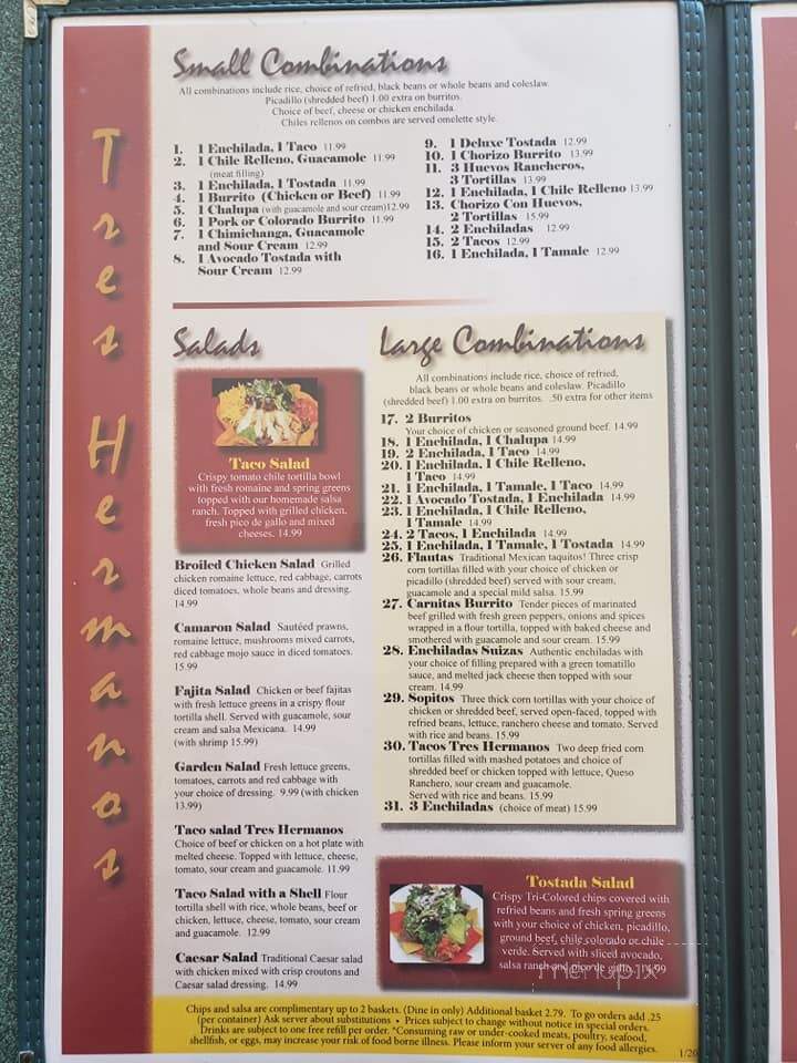 Tres Hermanos - Marysville, WA menu_pic