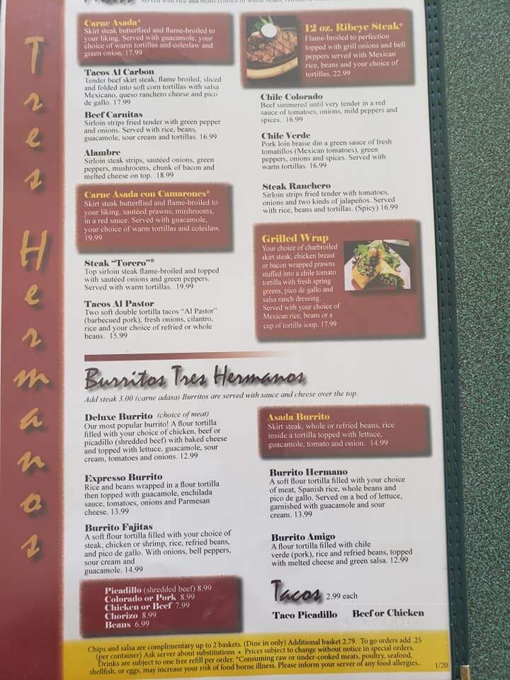 Tres Hermanos - Marysville, WA menu_pic