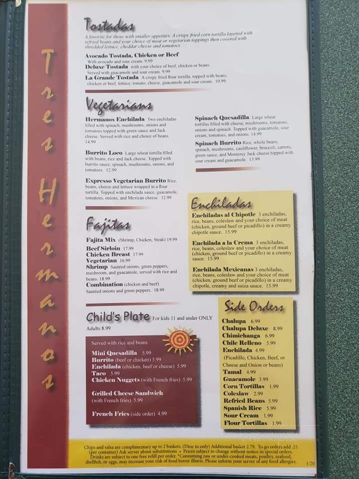 Tres Hermanos - Marysville, WA menu_pic