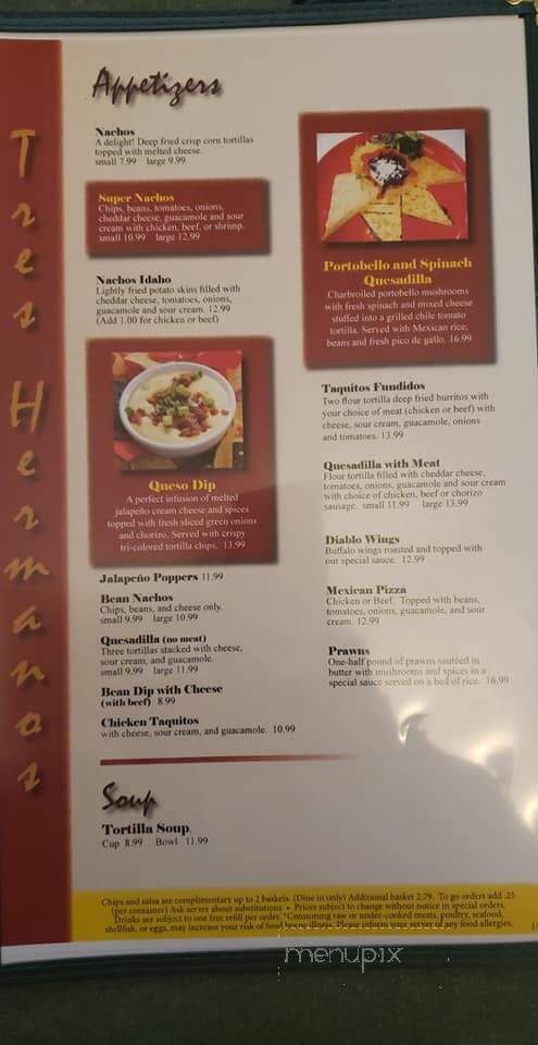 Tres Hermanos - Marysville, WA menu_pic