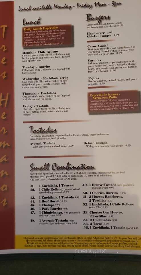 Tres Hermanos - Marysville, WA menu_pic