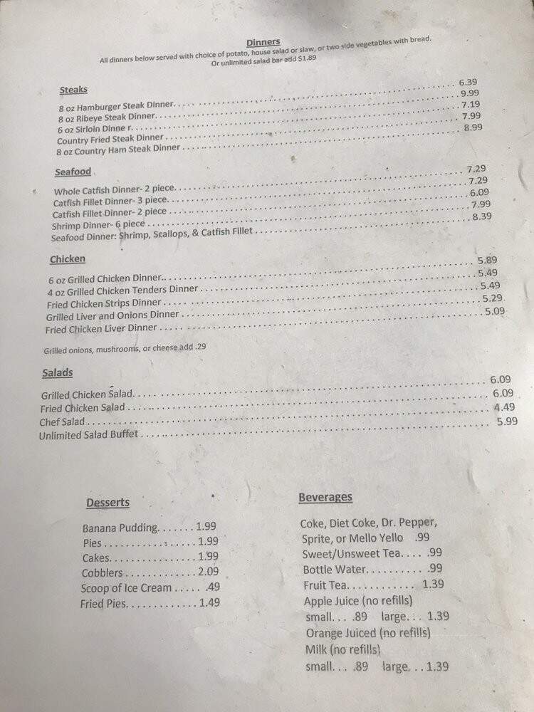 Mable's Dining Room - Gallatin, TN menu_pic