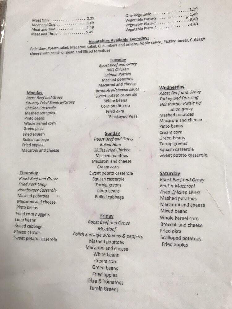 Mable's Dining Room - Gallatin, TN menu_pic