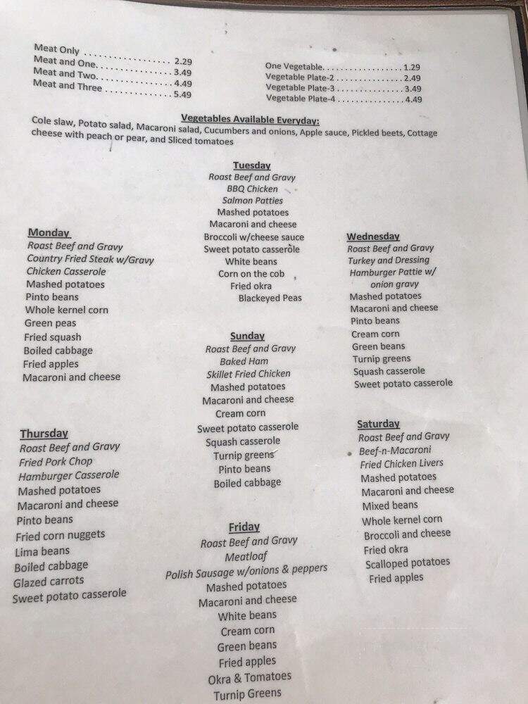 Mable's Dining Room - Gallatin, TN menu_pic