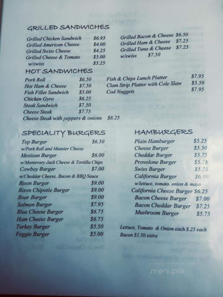 Top O'Th' Hill - Bridgewater, NJ menu_pic