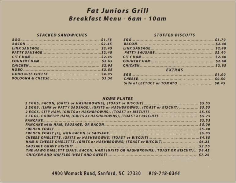 Fat Juniors Grill - Sanford, NC