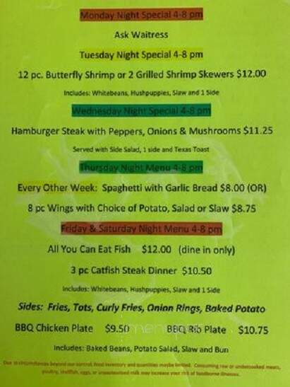 Joe's BBQ & Diner - Huntingdon, TN menu_pic