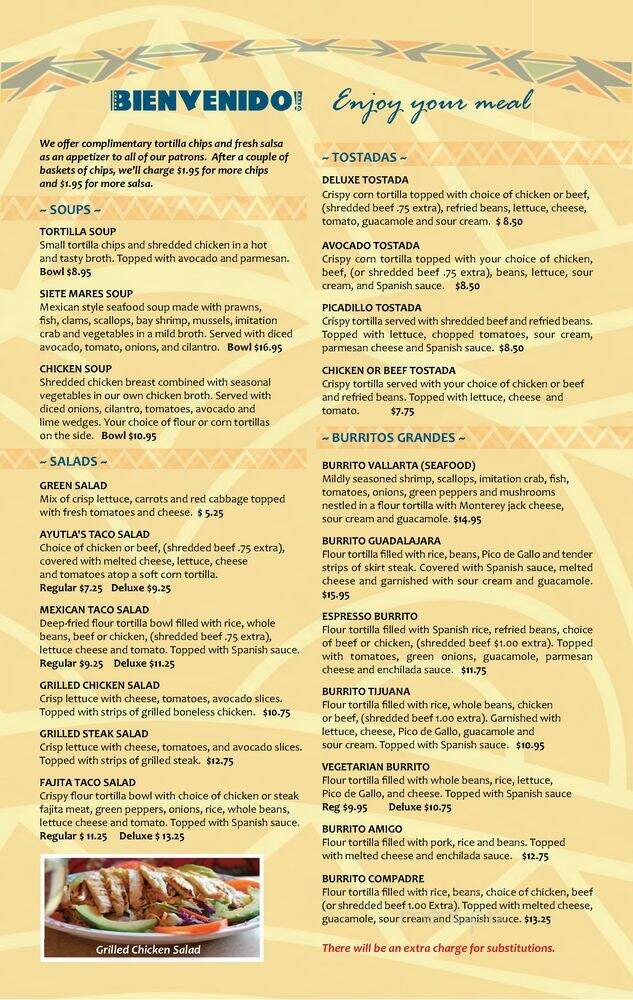 Ayutla Restaurant - Goldendale, WA menu_pic