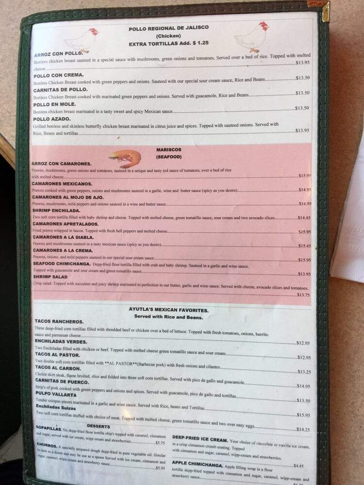 Ayutla Restaurant - Goldendale, WA menu_pic