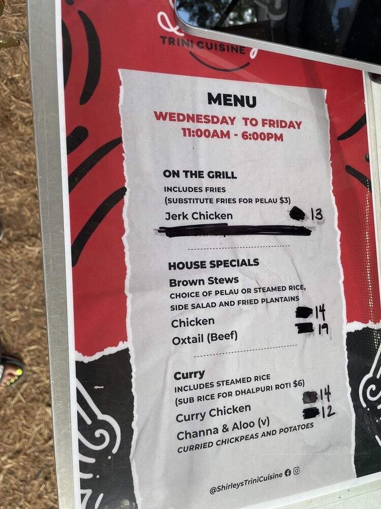 Shirley's Trini Cuisine - Austin, TX menu_pic