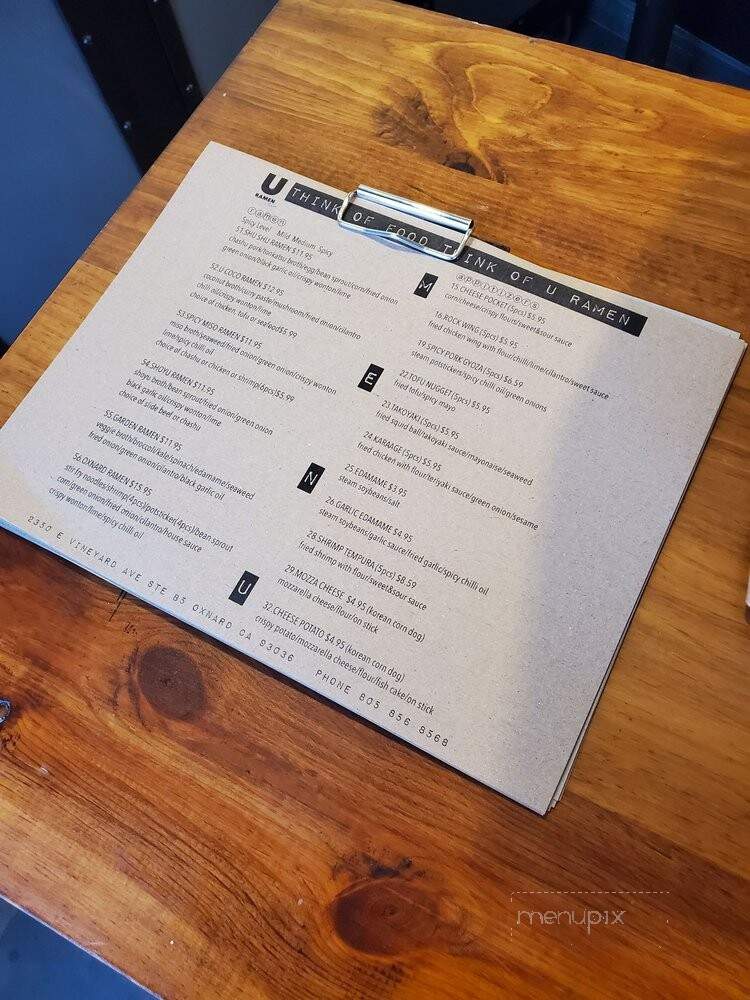 U Ramen - Oxnard, CA menu_pic
