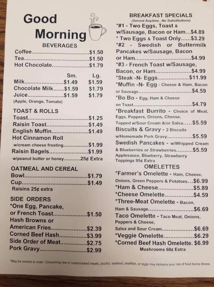 Stephenson Family Restaurant - Stephenson, MI menu_pic