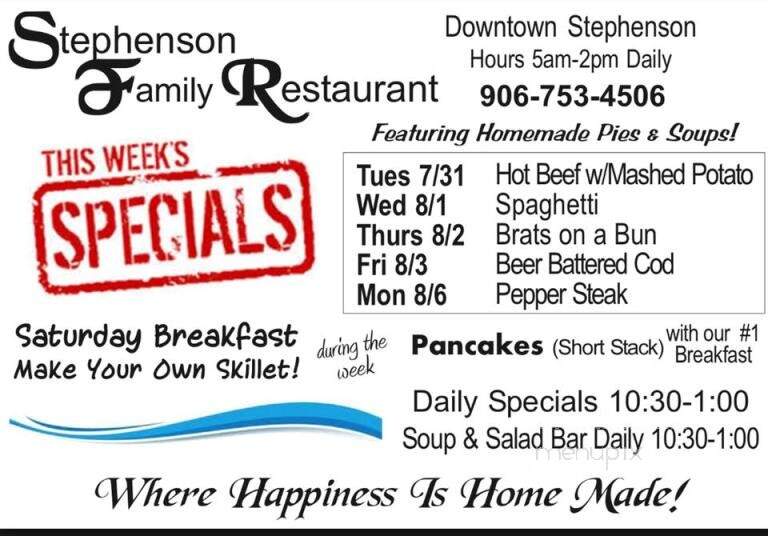 Stephenson Family Restaurant - Stephenson, MI
