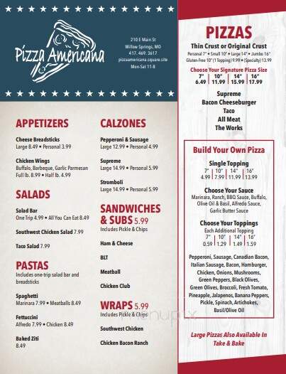 Pizza Americana - Willow Springs, MO
