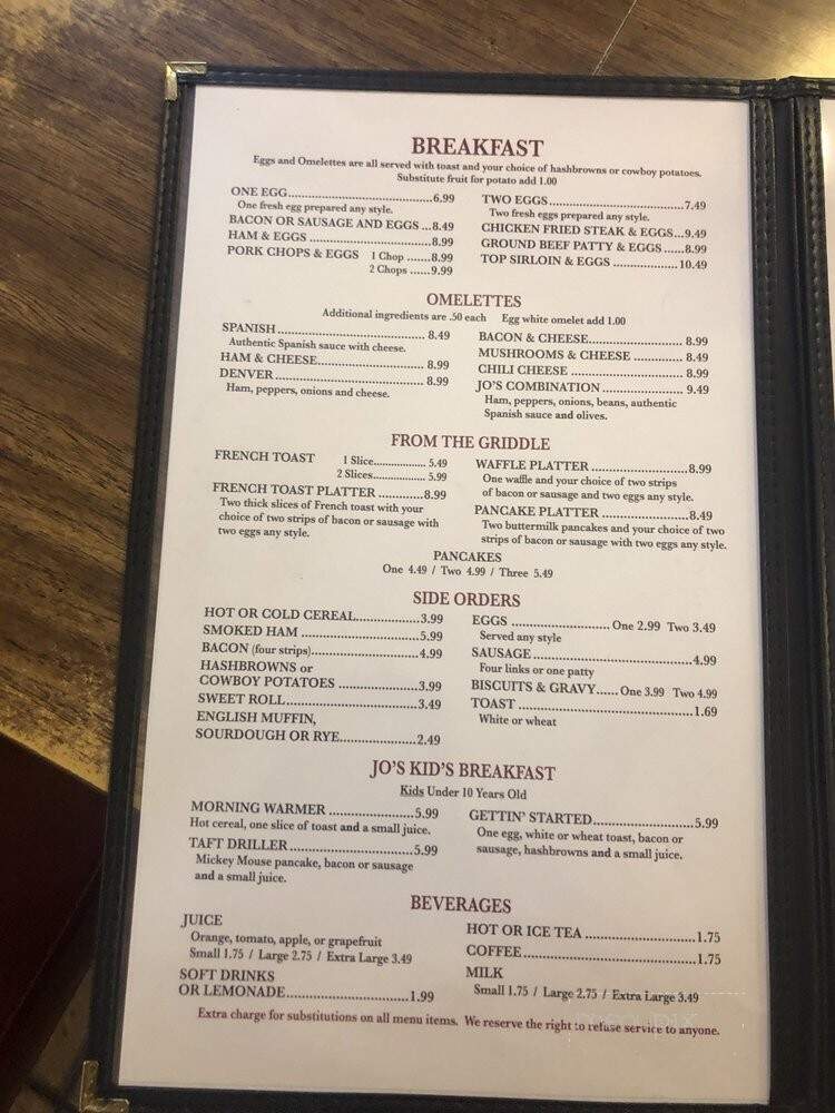 Jo's Restaurant - Taft, CA