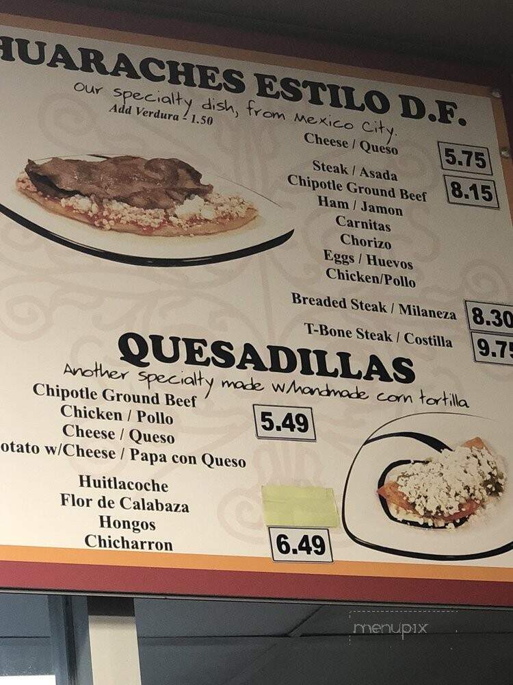 El Huarache Veloz - Pacoima, CA menu_pic