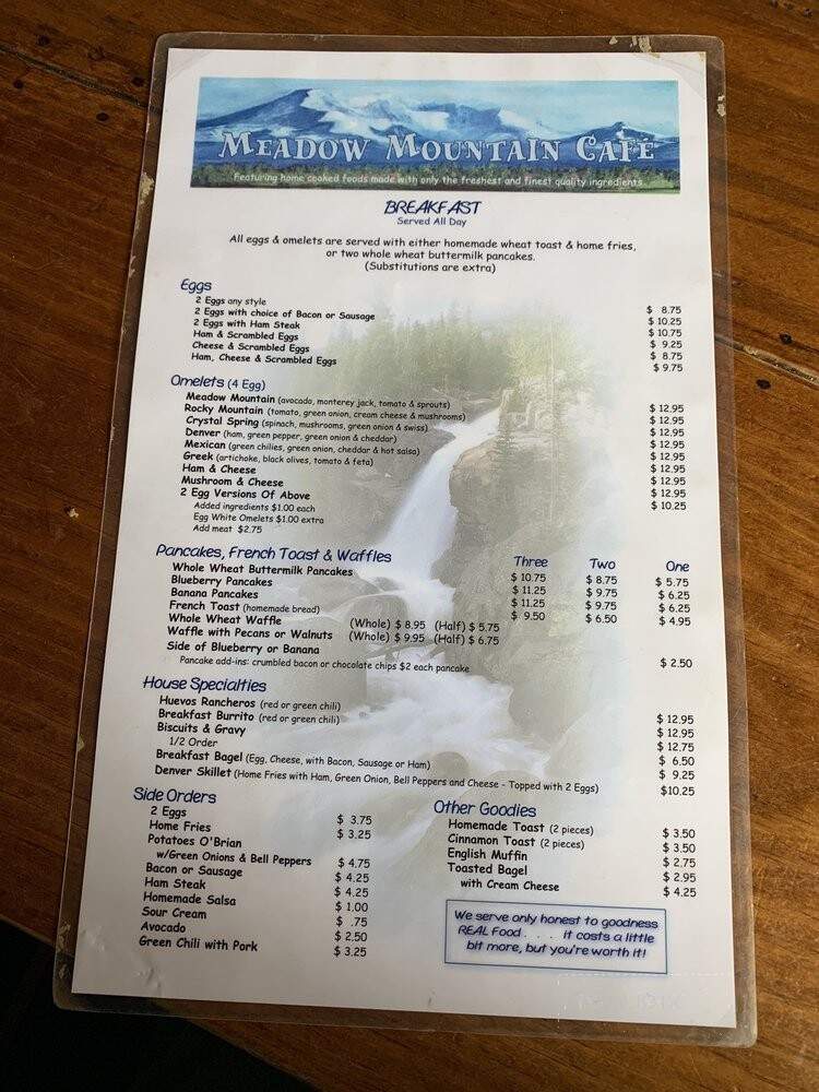 Meadow Mountain Cafe - Allenspark, CO menu_pic