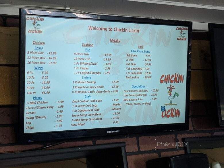 Chickin Lickin - Hardeeville, SC menu_pic