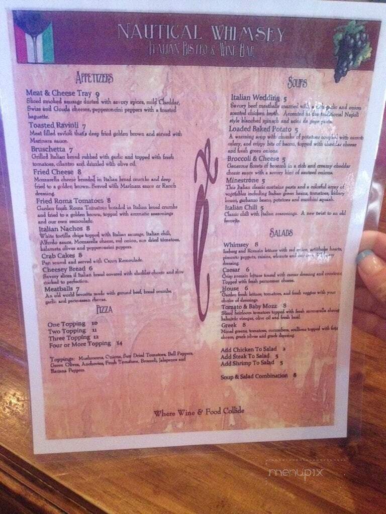 Nautical Whimsey - Tupelo, MS menu_pic