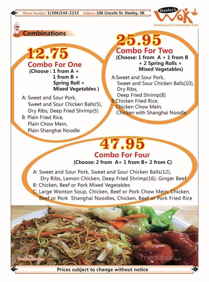 Hanley Cafe - Hanley, SK menu_pic