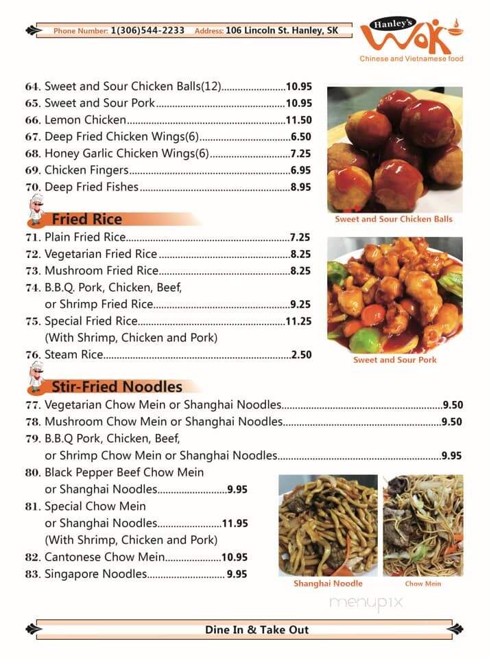 Hanley Cafe - Hanley, SK menu_pic