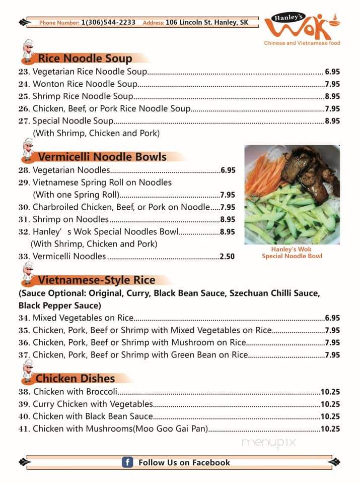 Hanley Cafe - Hanley, SK menu_pic