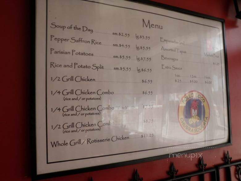 Pollo Loco Churasqueria - Vaughan, ON menu_pic