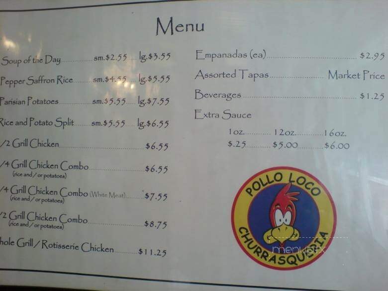 Pollo Loco Churasqueria - Vaughan, ON menu_pic