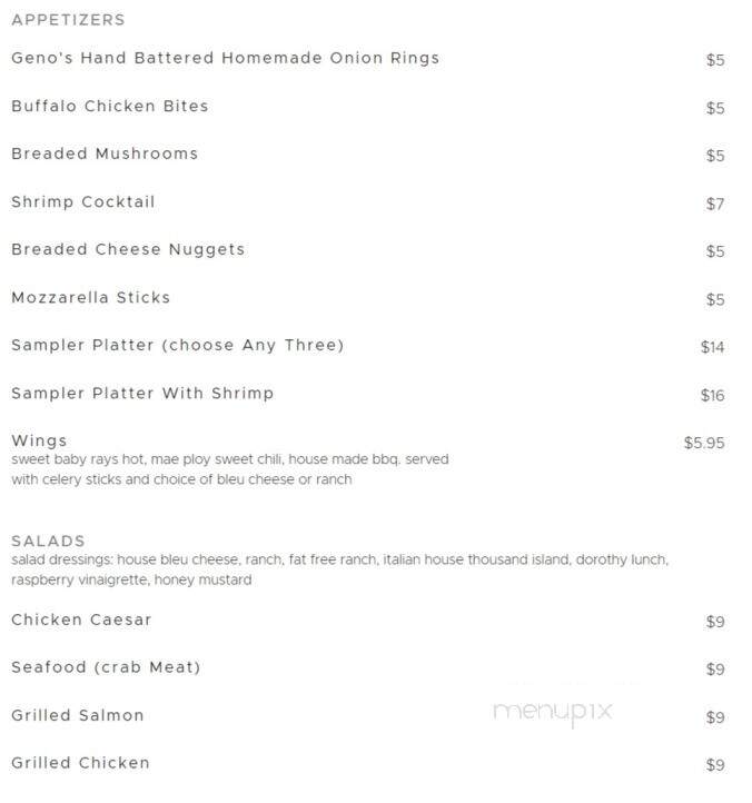Genos Steakhouse - Wayne, NE menu_pic