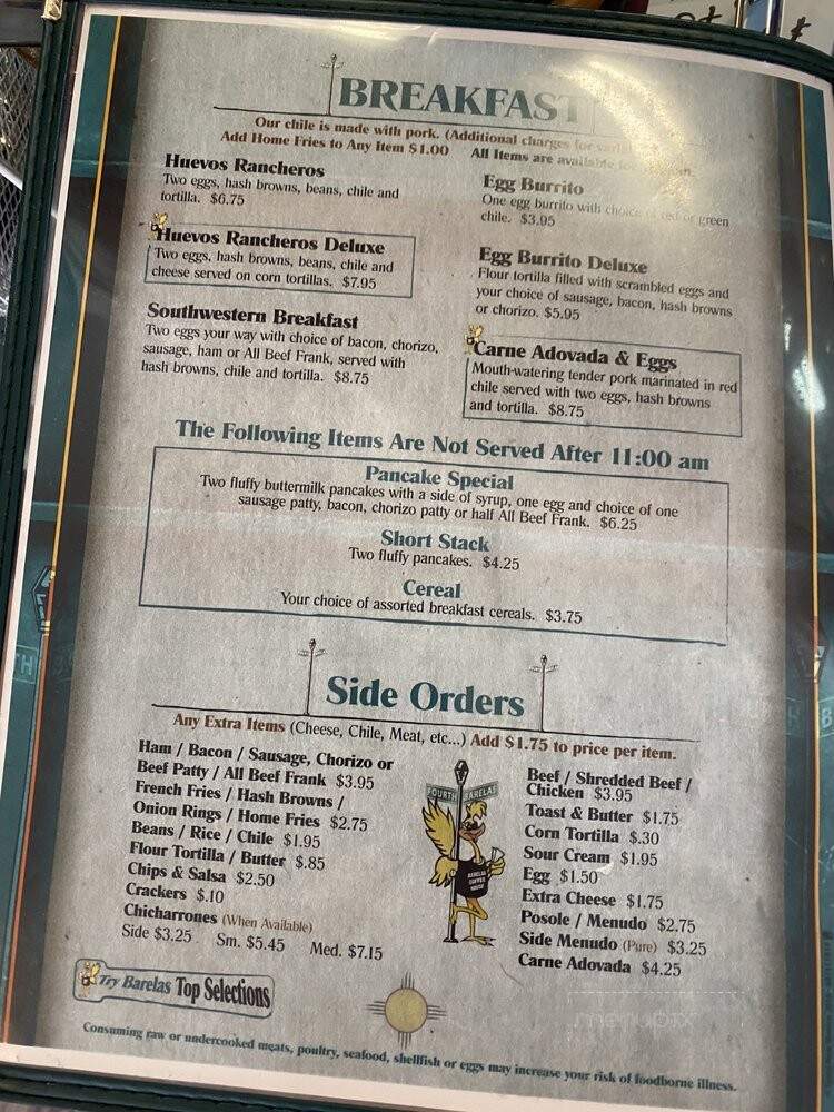 Barelas Coffee House - Albuquerque, NM menu_pic